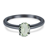 Oval Natural Stone Cathedral Ring