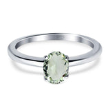 Oval Natural Stone Cathedral Ring