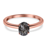 Oval Natural Stone Cathedral Ring
