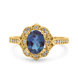 Halo Ballerina Style Oval Natural Stone