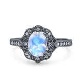 Halo Ballerina Style Oval Natural Stone