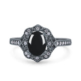 Halo Ballerina Style Oval Natural Stone