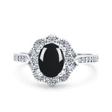 Halo Ballerina Style Oval Natural Stone