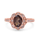 Halo Ballerina Style Oval Natural Stone