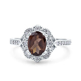 Halo Ballerina Style Oval Natural Stone
