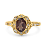 Halo Ballerina Style Oval Natural Stone