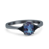 Three Stone Oval Natural Stone Trio Ring