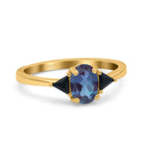 Three Stone Oval Natural Stone Trio Ring