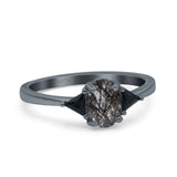 Three Stone Oval Natural Stone Trio Ring