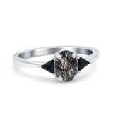 Three Stone Oval Natural Stone Trio Ring