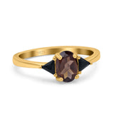 Three Stone Oval Natural Stone Trio Ring