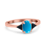 Three Stone Oval Natural Stone Trio Ring