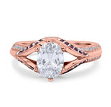 Two Tone Oval Natural Stone Ring