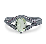 Two Tone Oval Natural Stone Ring