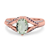 Two Tone Oval Natural Stone Ring