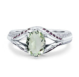Two Tone Oval Natural Stone Ring
