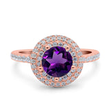 Art Deco Round Natural Stone Ring