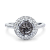 Art Deco Round Natural Stone Ring