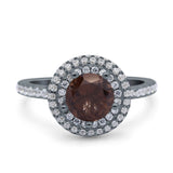 Art Deco Round Natural Stone Ring