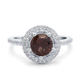 Art Deco Round Natural Stone Ring