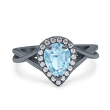Pear Teardrop Natural Stone Twisted Ring