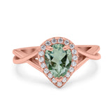 Pear Teardrop Natural Stone Twisted Ring