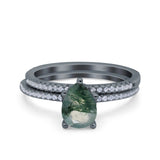Two Piece Pear Teardrop Natural Stone Ring