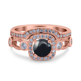 Two Piece Round Natural Stone Ring