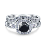 Two Piece Round Natural Stone Ring