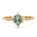 Pear Teardrop Natural Stone Cluster Ring