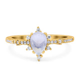 Pear Teardrop Natural Stone Cluster Ring