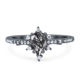 Pear Teardrop Natural Stone Cluster Ring