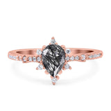 Pear Teardrop Natural Stone Cluster Ring