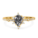 Pear Teardrop Natural Stone Cluster Ring