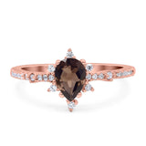 Pear Teardrop Natural Stone Cluster Ring