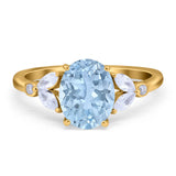 Art Deco Oval Natural Stone Wedding Ring
