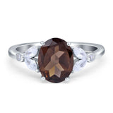 Art Deco Oval Natural Stone Wedding Ring