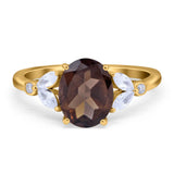 Art Deco Oval Natural Stone Wedding Ring