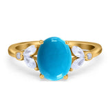 Art Deco Oval Natural Stone Wedding Ring