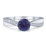 Vintage Style Round Natural Stone Twisted Ring