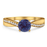 Vintage Style Round Natural Stone Twisted Ring