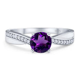Vintage Style Round Natural Stone Twisted Ring