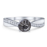 Vintage Style Round Natural Stone Twisted Ring