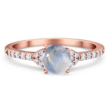 Art Deco Round Natural Stone Ring