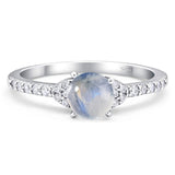 Art Deco Round Natural Stone Ring