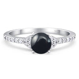 Art Deco Round Natural Stone Ring