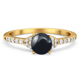 Art Deco Round Natural Stone Ring