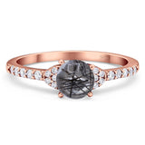 Art Deco Round Natural Stone Ring