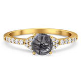 Art Deco Round Natural Stone Ring