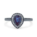 Pear Teardrop Natural Stone Wedding Ring